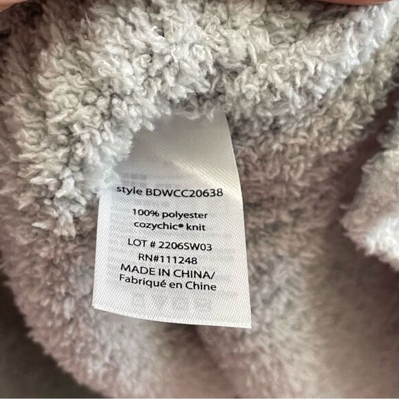 Barefoot Dreams Cozy Chic 1/4 Zip Pullover Ribbed Fleece Light Grey Size 2X NEW - Picture 8 of 8